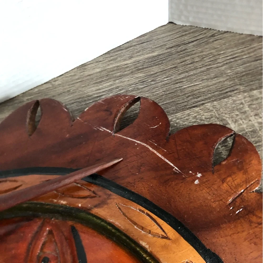 Hand Carved Wood Sun and Moon Wall Art - Picture 8 of 11